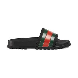 Gucci Web rubber slide sandal